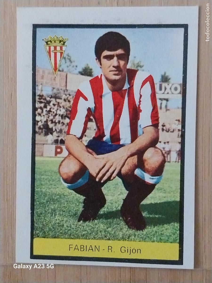 Cromos de f&uacute;tbol: FABIAN SPORTING GIJON ED FHER LIGA 1972 72 73 CROMO RECUPERADO VENTANILLA PUNTAS PERFECTAS BE