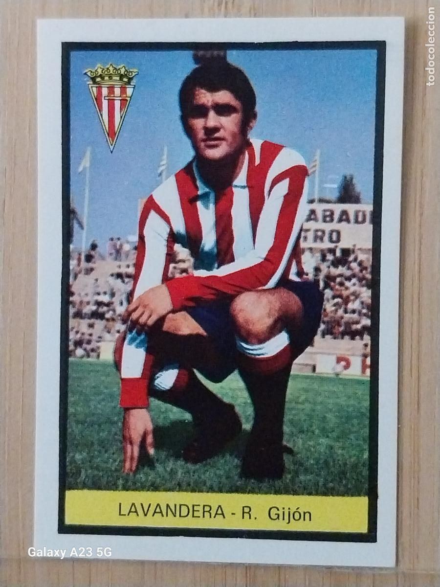 Cromos de f&uacute;tbol: LAVANDERA SPORTING GIJON ED FHER LIGA 1972 72 73 CROMO RECUPERADO VENTANILLA PUNTAS PERFECTAS BE