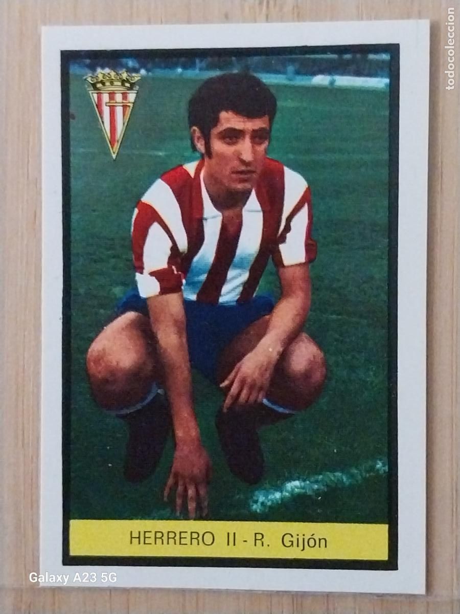 Cromos de f&uacute;tbol: HERRERO II SPORTING GIJON ED FHER LIGA 1972 72 73 CROMO RECUPERADO VENTANILLA PUNTAS PERFECTAS BE