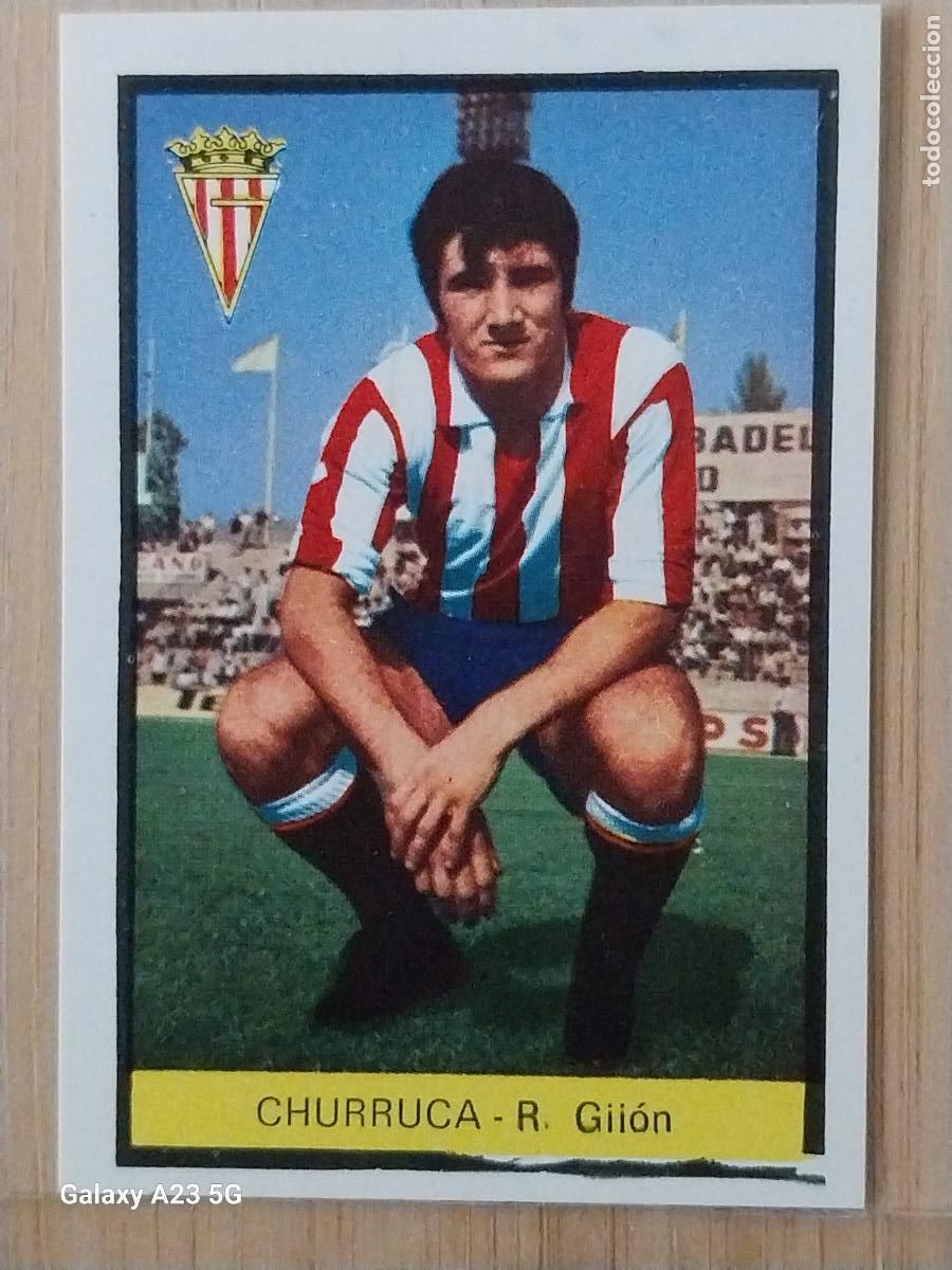 Cromos de f&uacute;tbol: CHURRUCA SPORTING GIJON ED FHER LIGA 1972 72 73 CROMO RECUPERADO VENTANILLA PUNTAS PERFECTAS BE