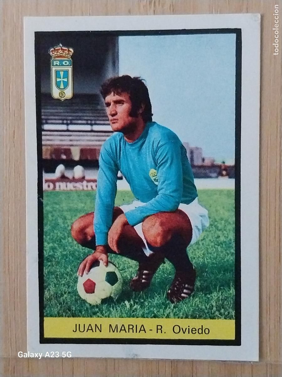 Fu&szlig;ball-Sticker: JUAN MARIA OVIEDO ED FHER LIGA 1972 72 73 CROMO RECUPERADO VENTANILLA PUNTAS PERFECTAS BE