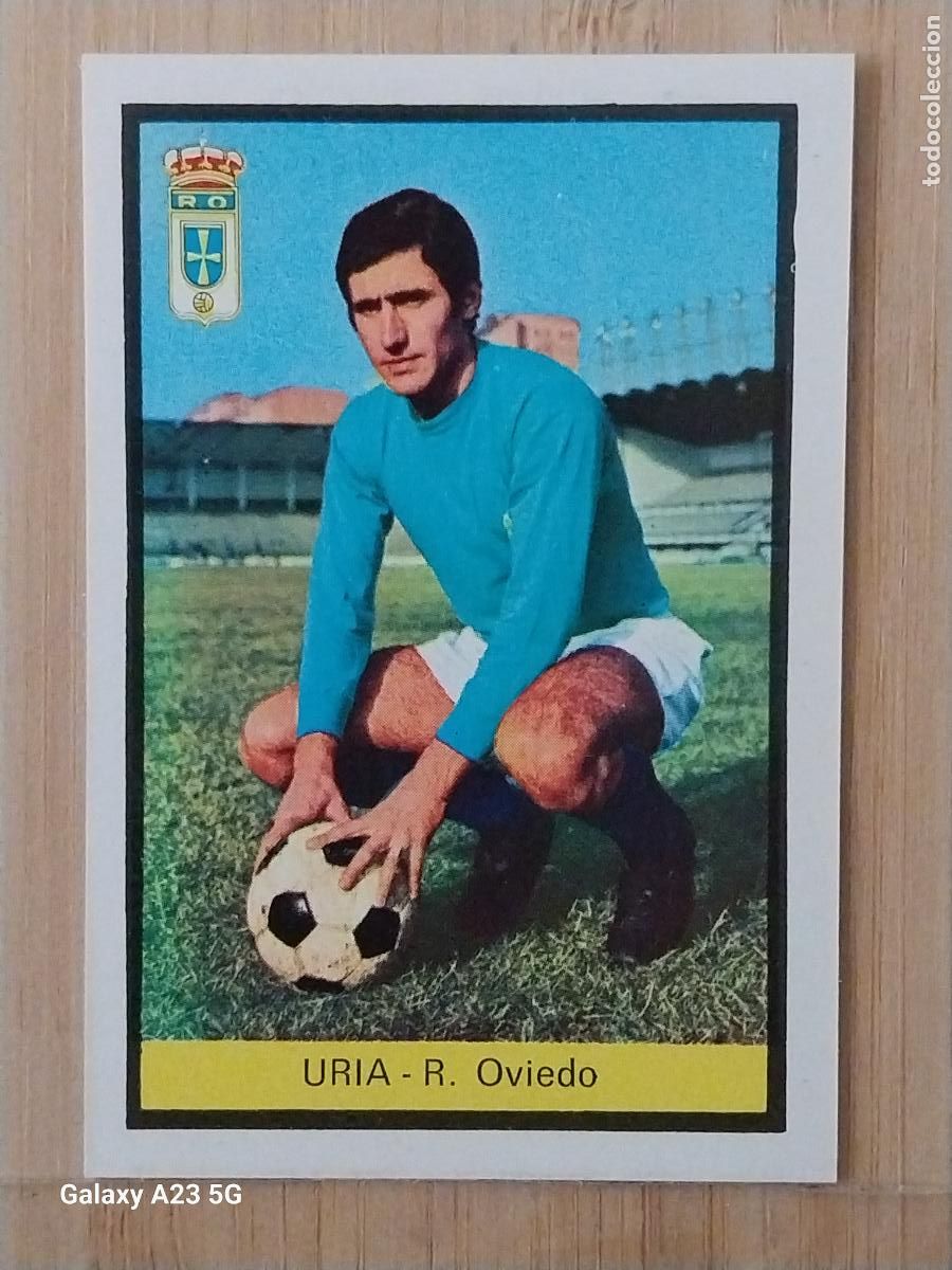 Cromos de f&uacute;tbol: URIA OVIEDO ED FHER LIGA 1972 72 73 CROMO RECUPERADO VENTANILLA PUNTAS PERFECTAS BE