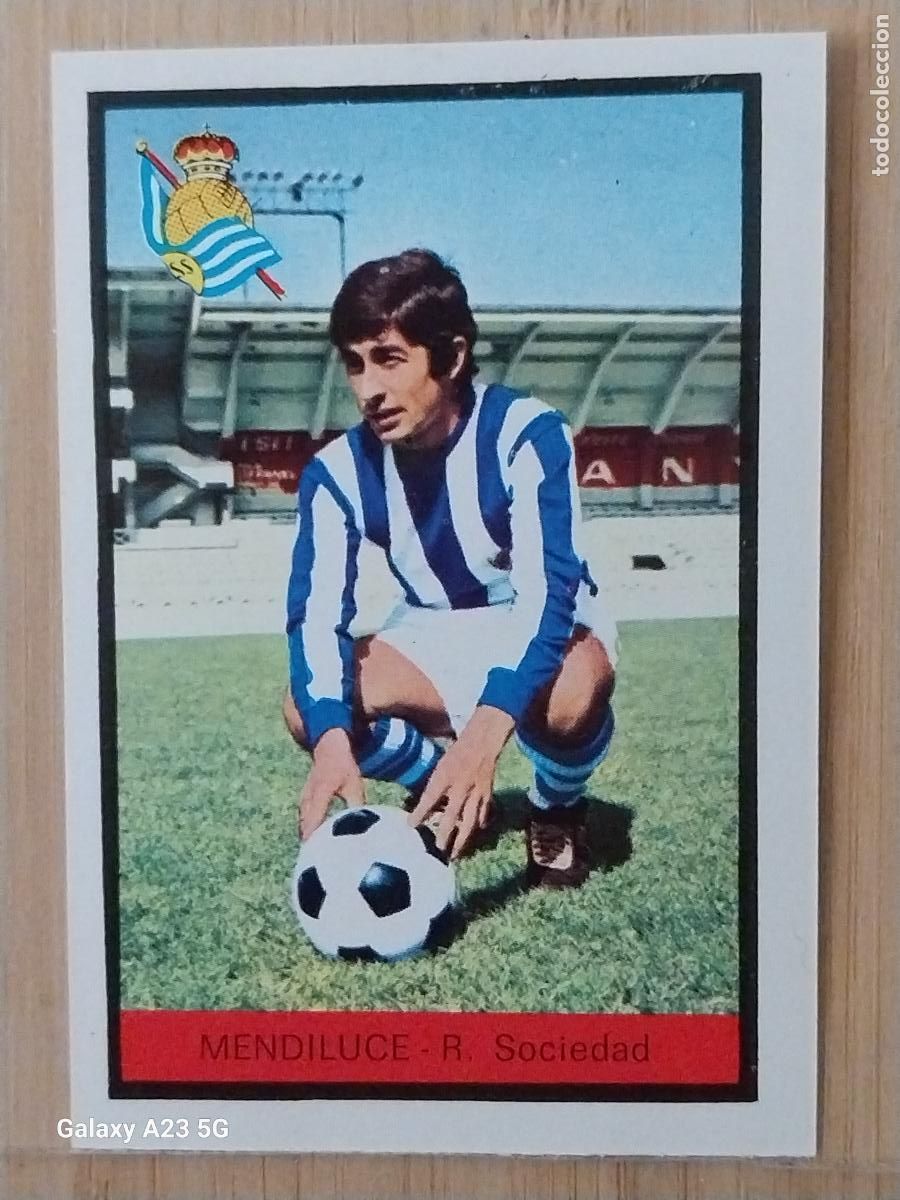 Figurine di Calcio: MENDILUCE REAL SOCIEDAD ED FHER LIGA 1972 72 73 CROMO RECUPERADO VENTANILLA PUNTAS PERFECTAS BE