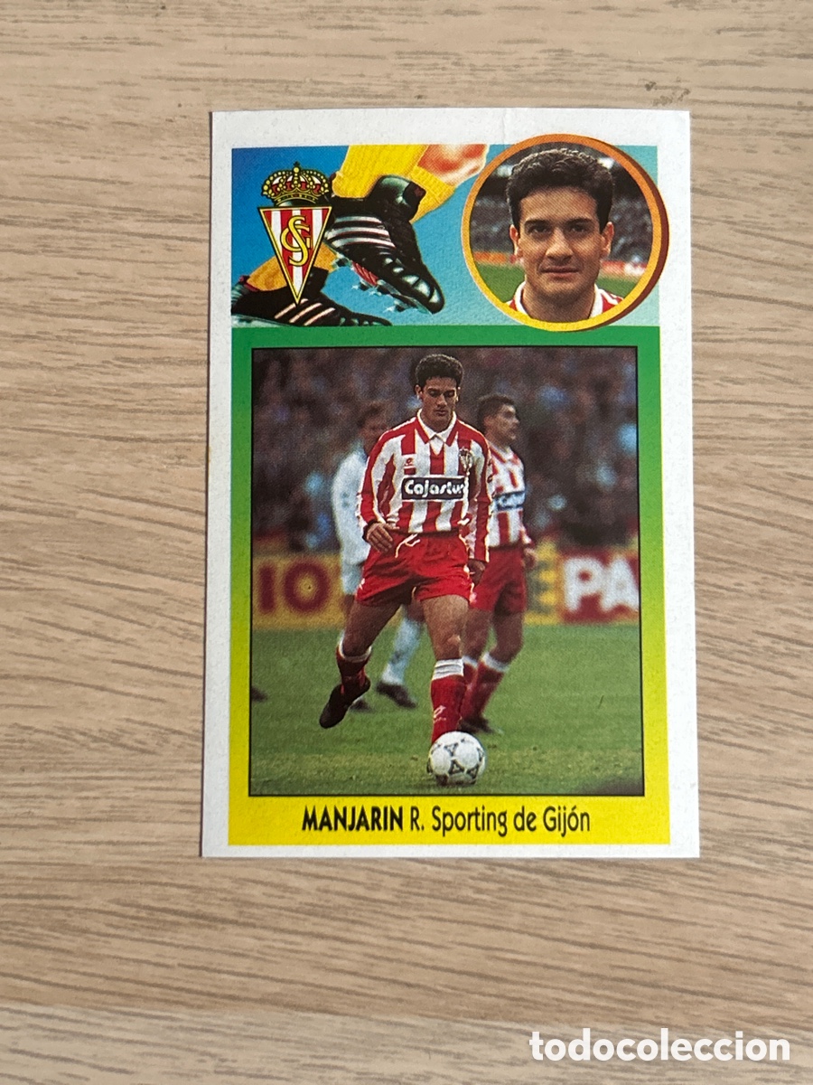 Figurine di Calcio: MANJARIN SPORTING GIJON BAJA ADHESIVO LIGA ESTE 1993 1994 93 94 NUNCA PEGADO SIN PEGAR
