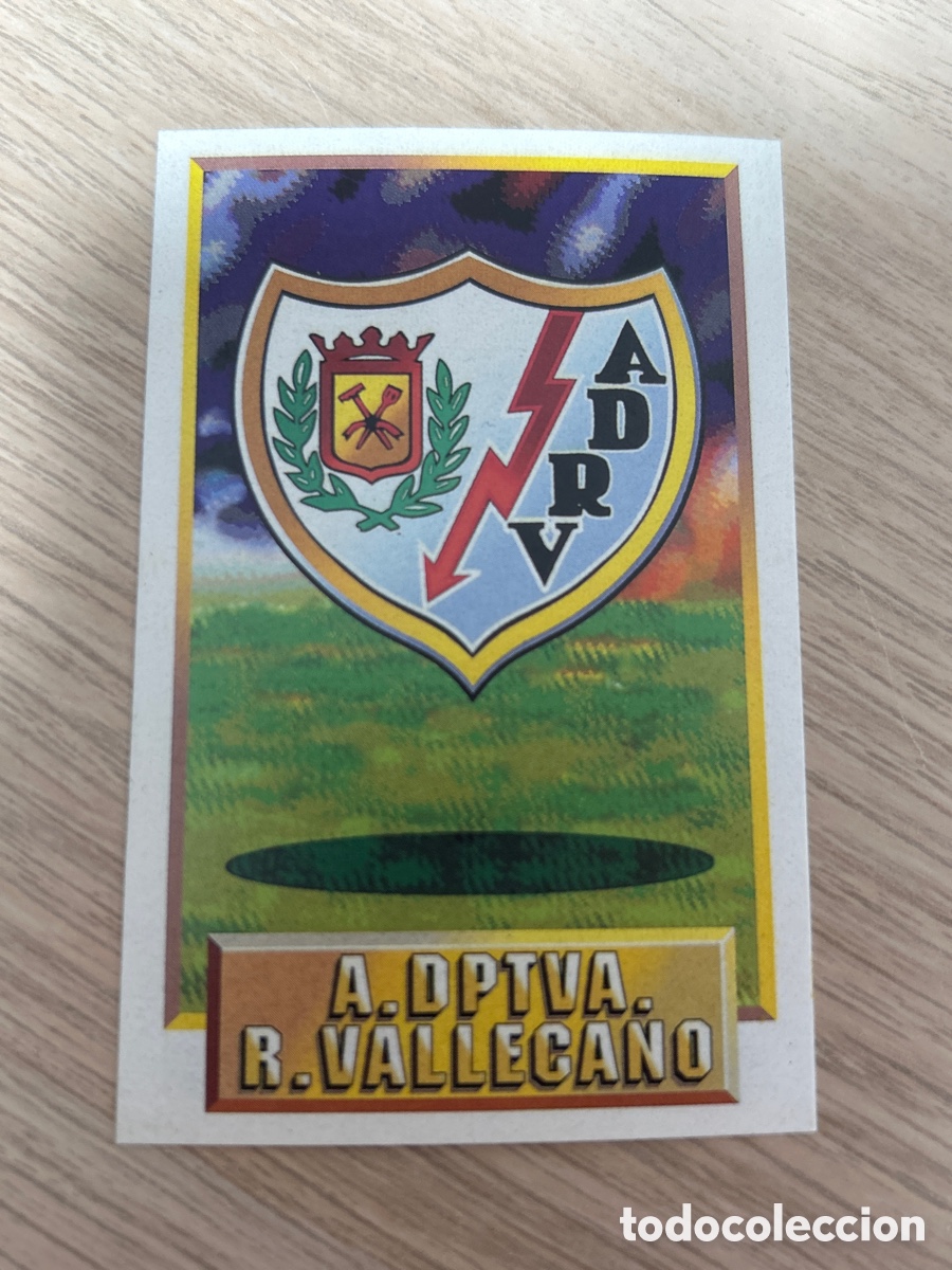 Fu&szlig;ball-Sticker: ESCUDO RAYO VALLECANO ADHESIVO LIGA ESTE 1993 1994 93 94 NUNCA PEGADO SIN PEGAR