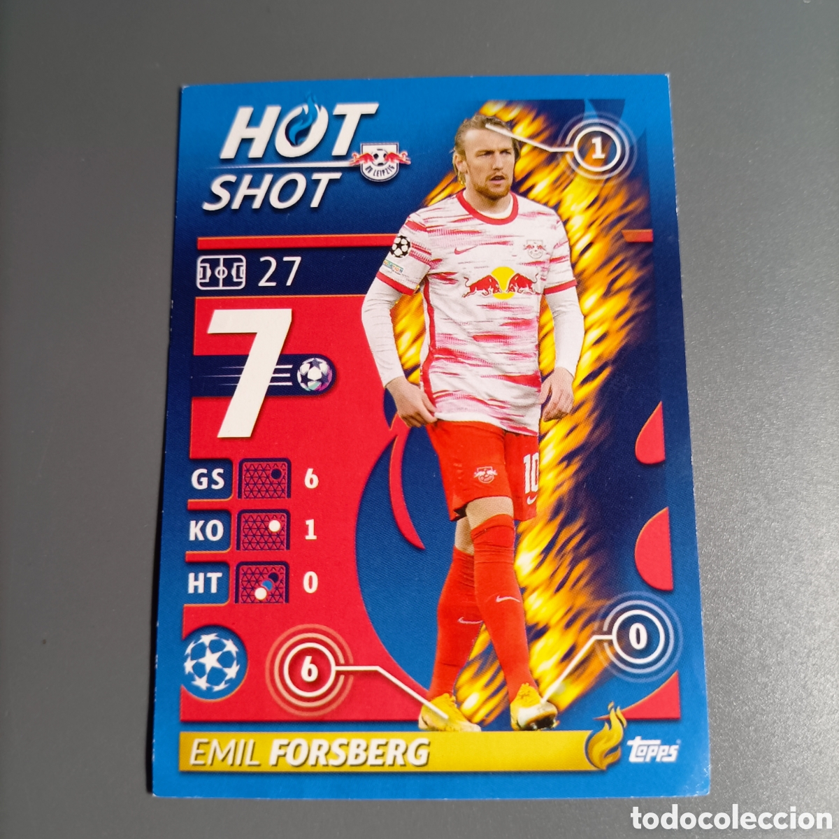 Cromos de f&uacute;tbol: STICKER TOPPS. UEFA CHAMPIONS LEAGUE 2021-2022 №105 EMIL FORSBERG / HOT SHOT