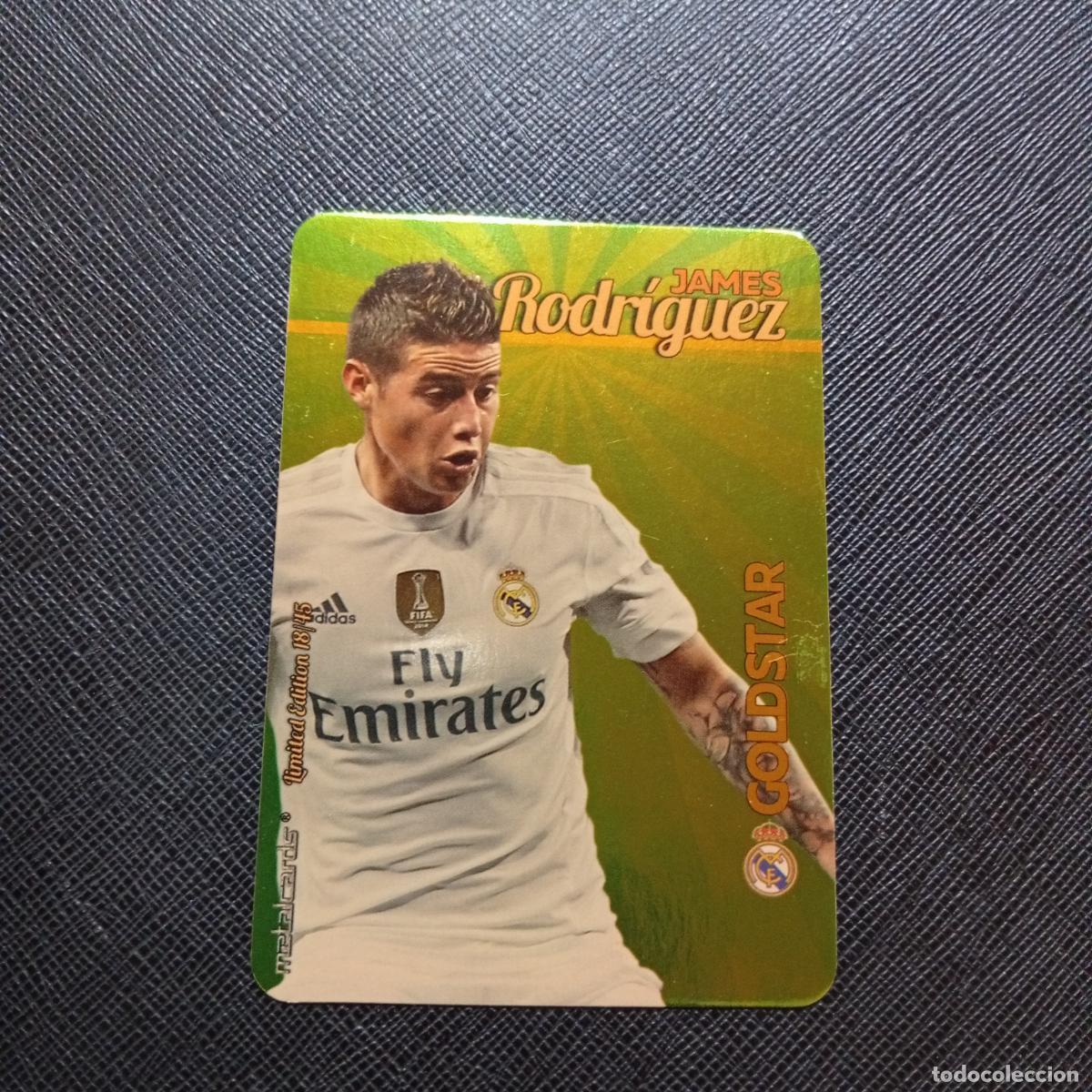 Football Stickers: JAMES RODRIGUEZ REAL MADRID MUNDICROMO 2015 2016 GOLDSTAR METALCARDS 15 16 A216 P496 LIMITED EDITION