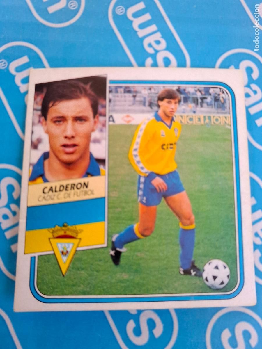 Cromos de f&uacute;tbol: ESTE 1989 1990 89 90 - CALDER&Oacute;N ( BAJA ) - C&Aacute;DIZ CF ( NUNCA PEGADO )