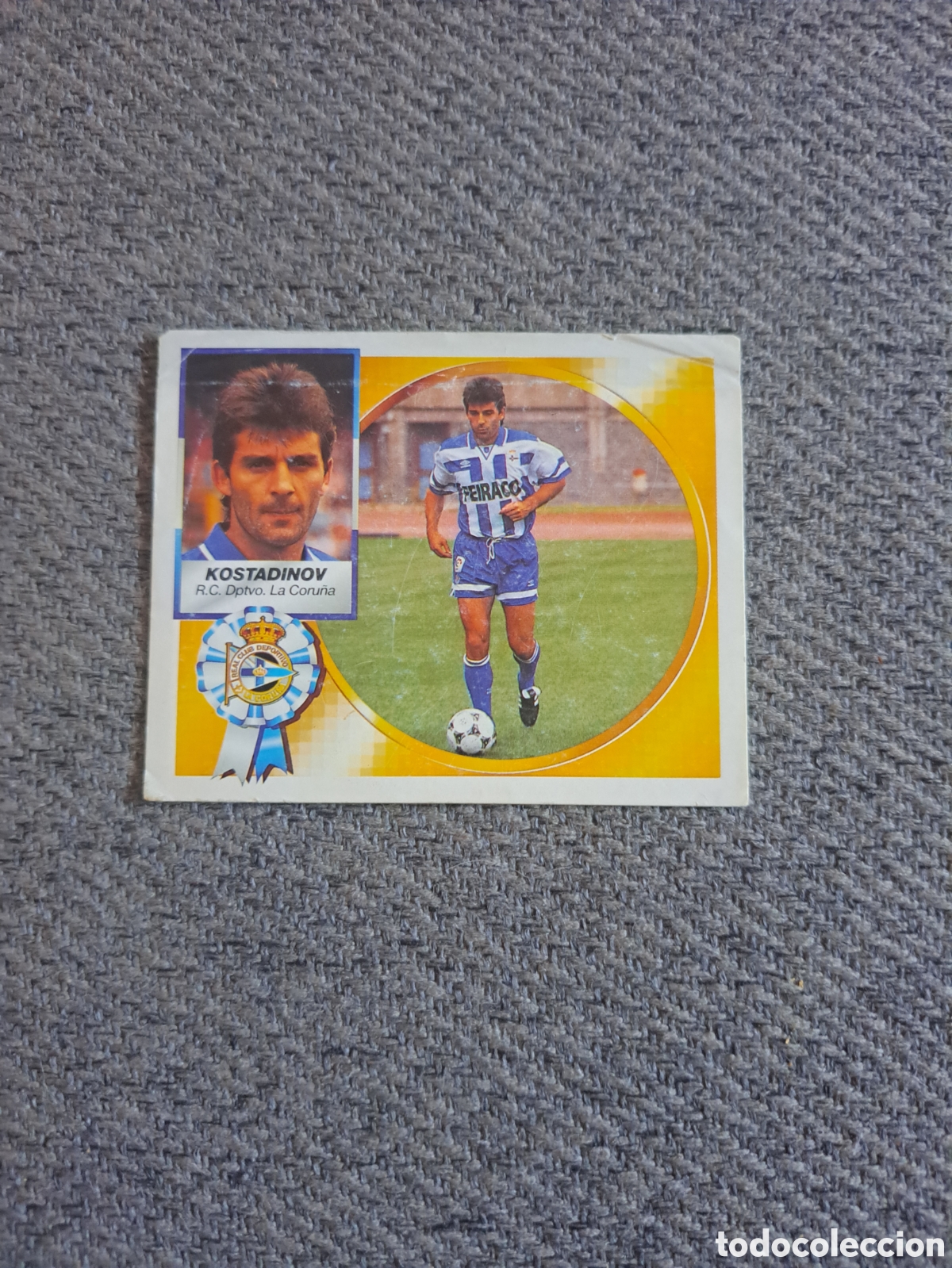 Cromos de f&uacute;tbol: Kostadinov(Coloca) En ventanilla. Deportivo Coru&ntilde;a. Liga Este 94-95