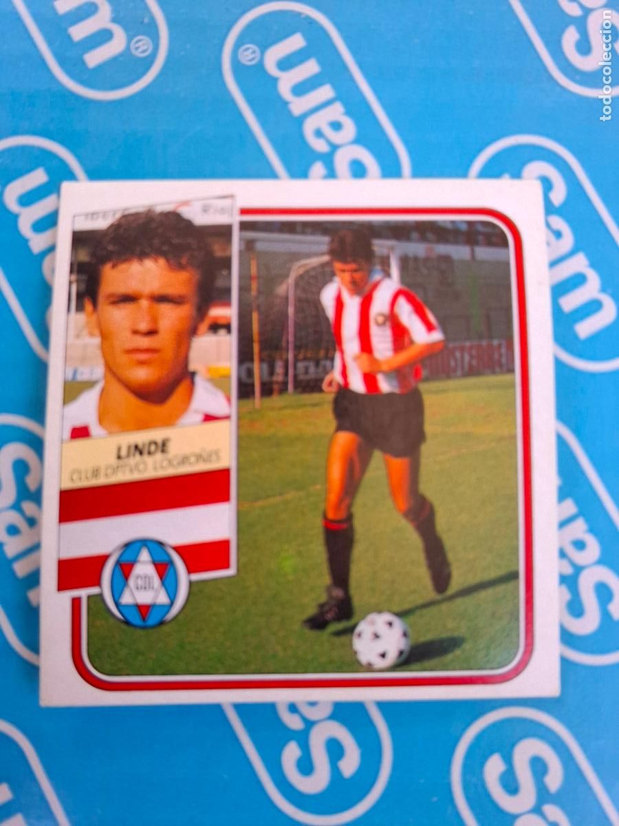 Cromos de f&uacute;tbol: ESTE 1989 1990 89 90 - FICHAJE N&ordm; 36 LINDE - C.D. LOGRO&Ntilde;ES ( NUNCA PEGADO )