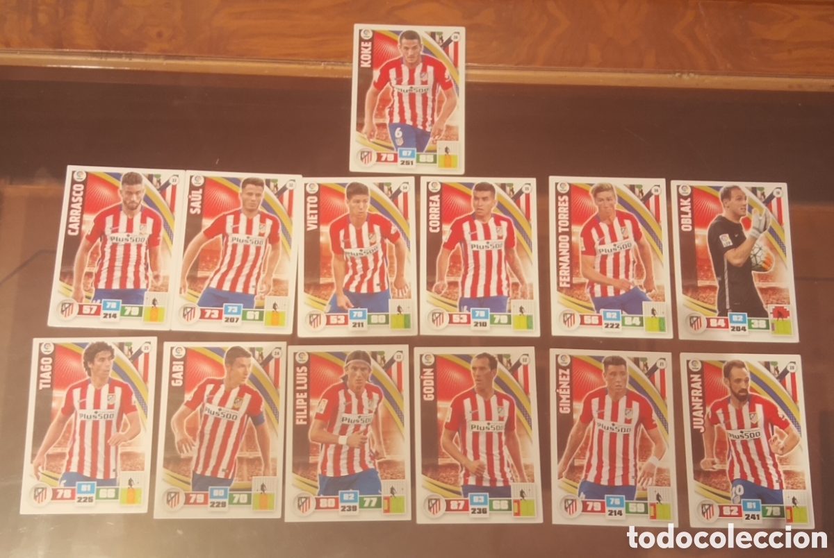 Cromos de f&uacute;tbol: Atl&eacute;tico De Madrid pack 13 cartas 15-16 Adrenalyn 2015 2016