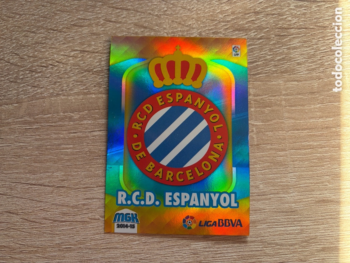 Cromos de f&uacute;tbol: 163 R.C.D. ESPANYOL ESCUDO MEGACRACKS MGK 2014 2015 14 15