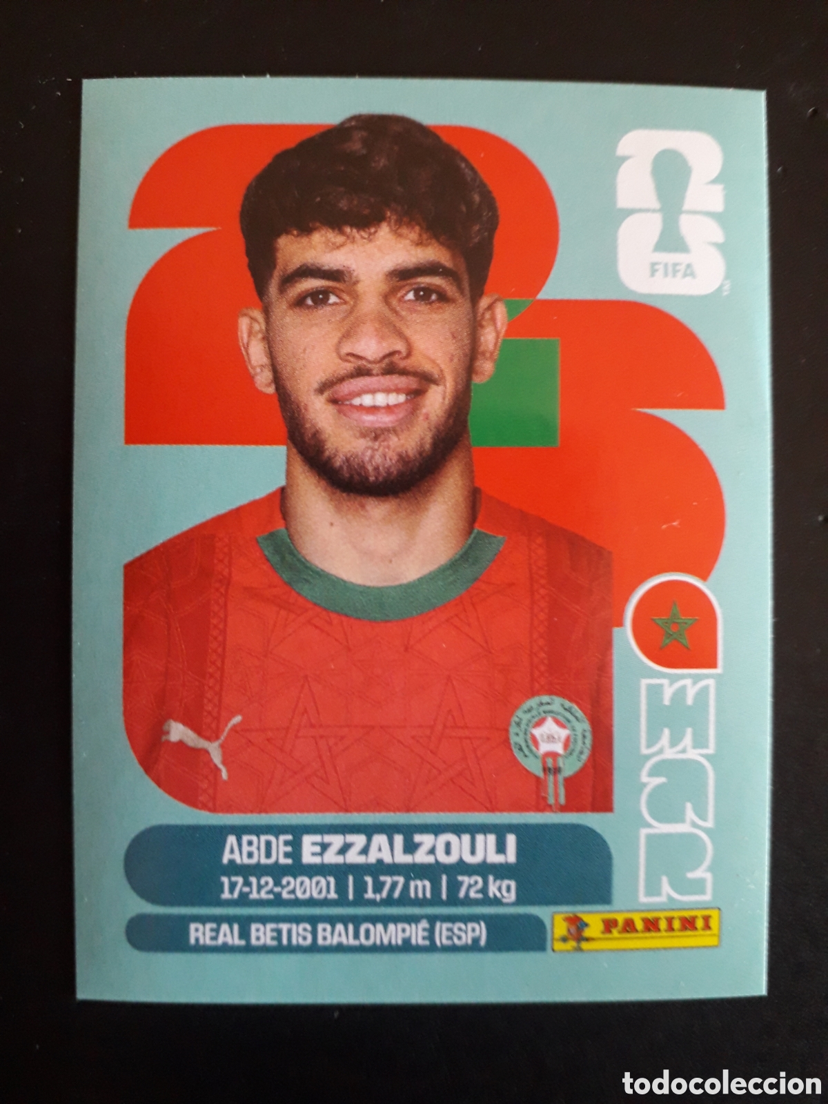 Cromos de f&uacute;tbol: EZZALZOULI MARRUECOS MAR 17 MUNDIAL F&Uacute;TBOL 2026 FIFA WORLD CUP PANINI SIN PEGAR PEDIDO M&Iacute;NIMO 3&euro;