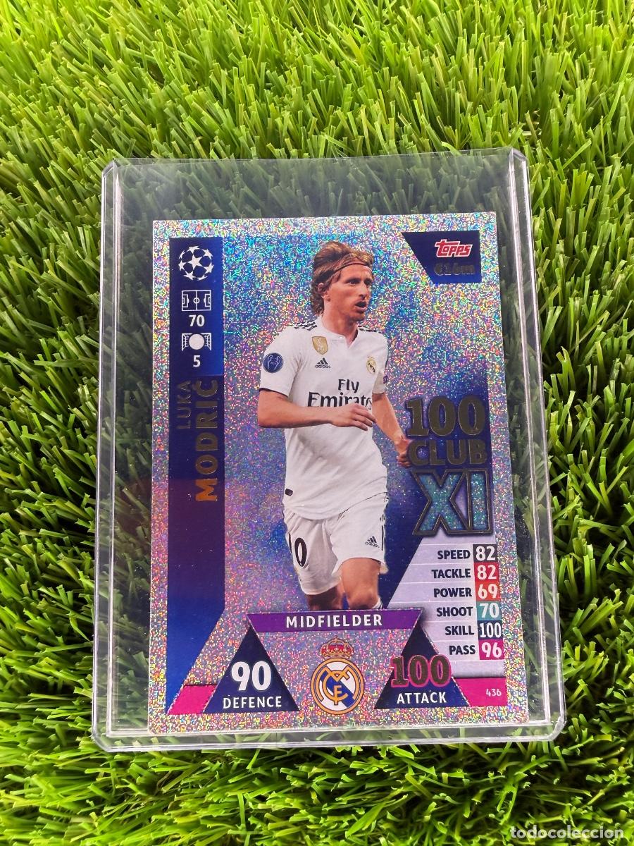 Football Stickers: N&ordm; 436 Luka Modric 100 Club XI Real Madrid CF Match Attax 18 19