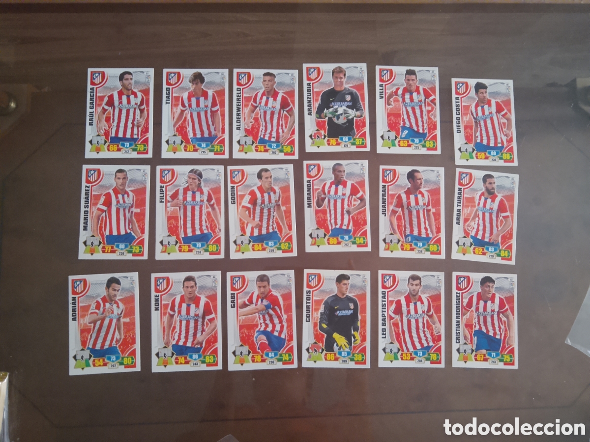 Cromos de f&uacute;tbol: Pack 18 cartas atl&eacute;tico De Madrid Adrenalyn XL 13-14 2013 2014
