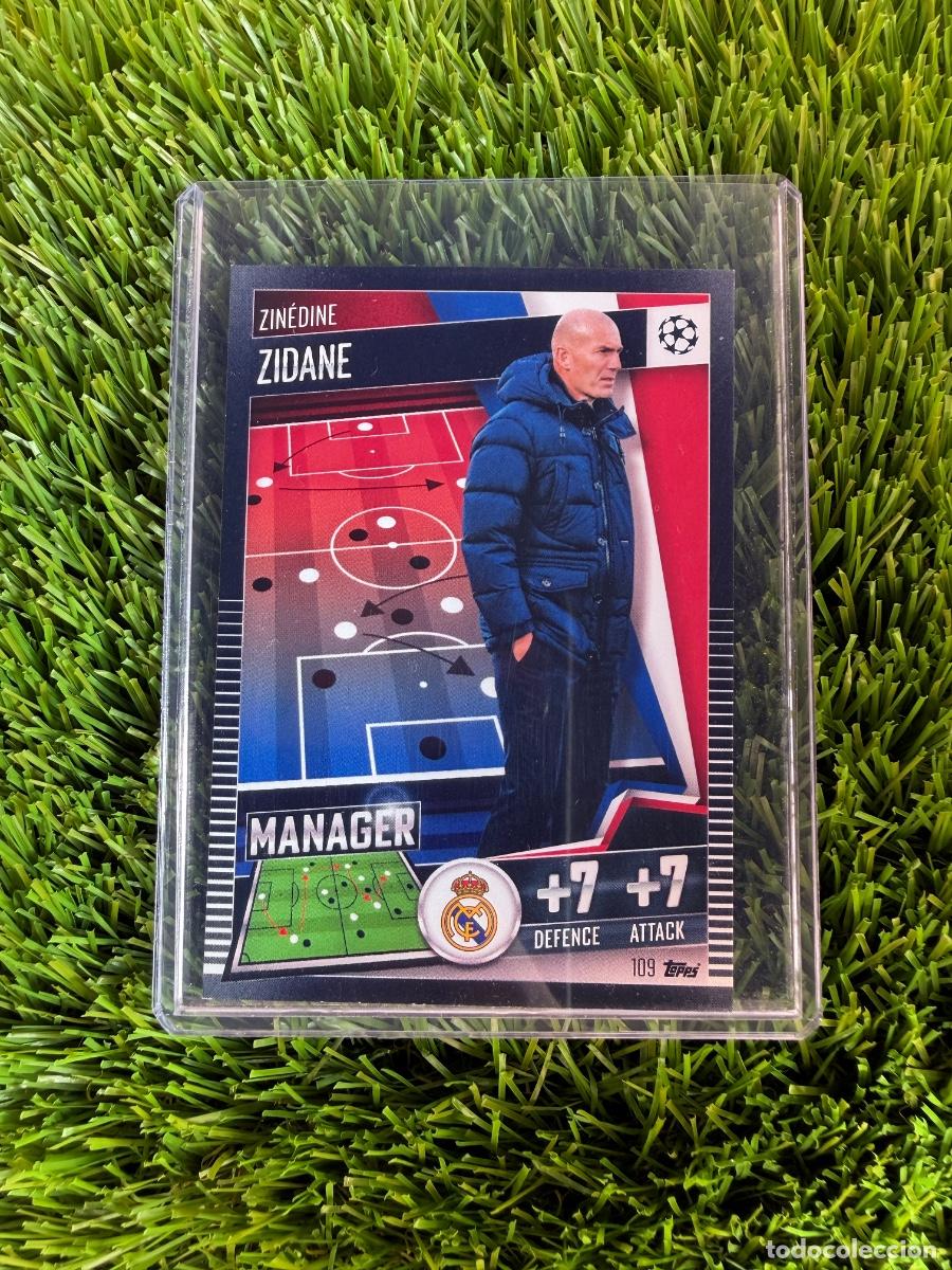 Cromos de f&uacute;tbol: N&ordm; 109 Zinedine Zidane Manager Real Madrid CF Match Attax 101 20 21