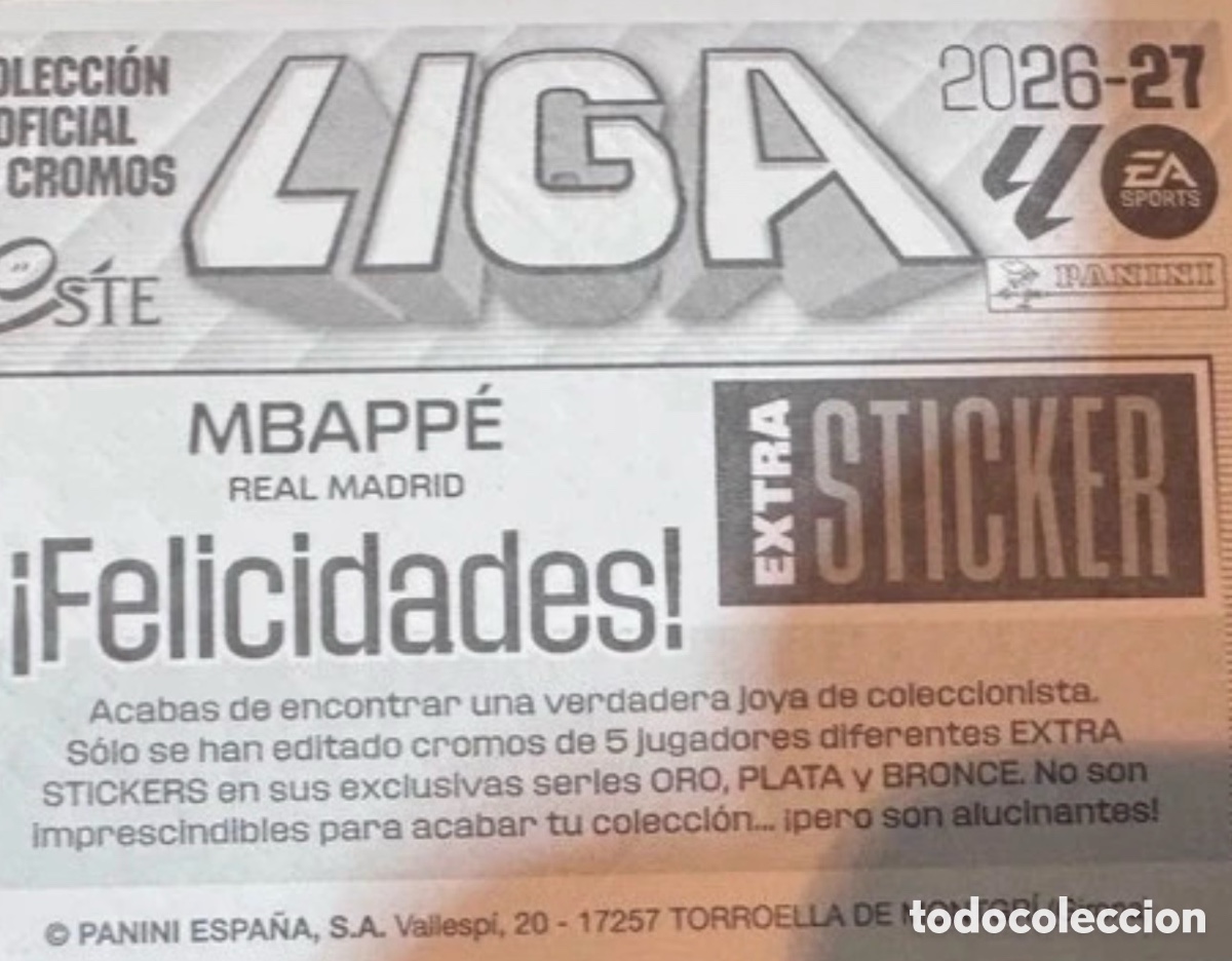 Cromos de f&uacute;tbol: Mbapp&eacute; Extra Sticker Bronce 26-27 - Foto 2