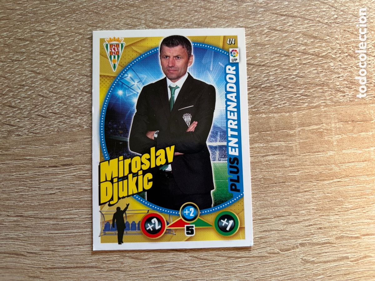 Fu&szlig;ball-Sticker: 474 MIROSLAV DJUKIC PLUS ENTRENADOR ADRENALYN XL 2014 2015 14 15 C&Oacute;RDOBA CF