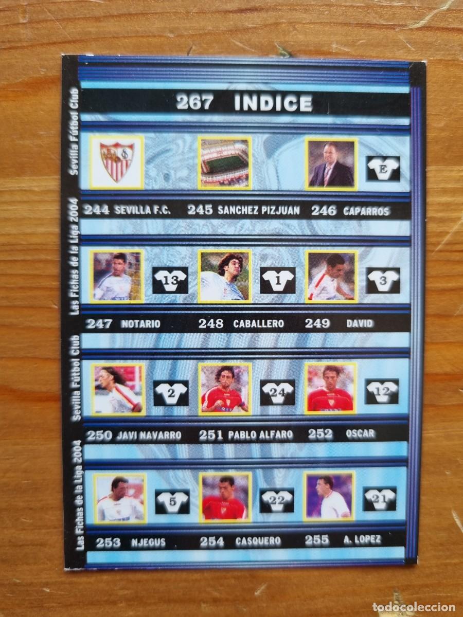 Figurine di Calcio: 267 &Iacute;NDICE (Sevilla FC). Las Fichas de la Liga 2003 2004 03 04 (Mundicromo)