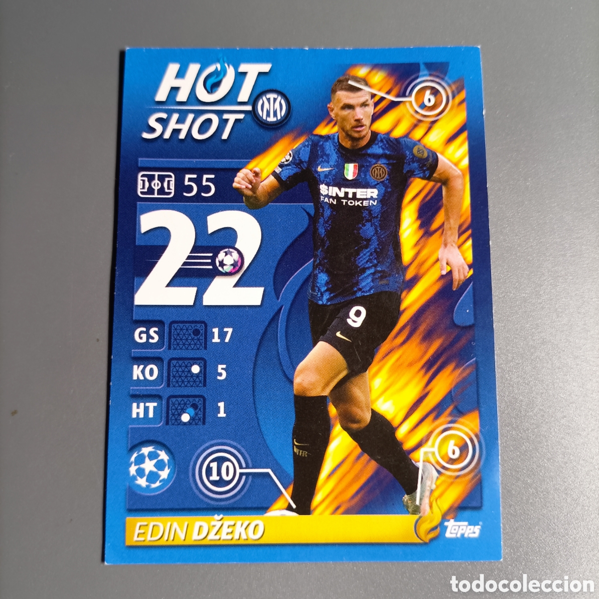 Cromos de f&uacute;tbol: STICKER TOPPS. UEFA CHAMPIONS LEAGUE 2021-2022 №285 EDIN DZEKO / HOT SHOT