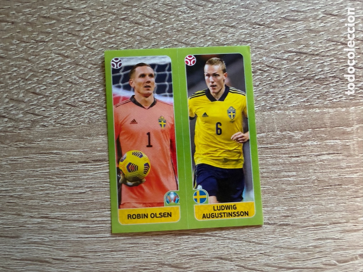 Cromos de f&uacute;tbol: ROBIN OLSEN / LUDWIG AUGUSTINSSON CROMO DOBLE EURO 2020 PANINI SUECIA