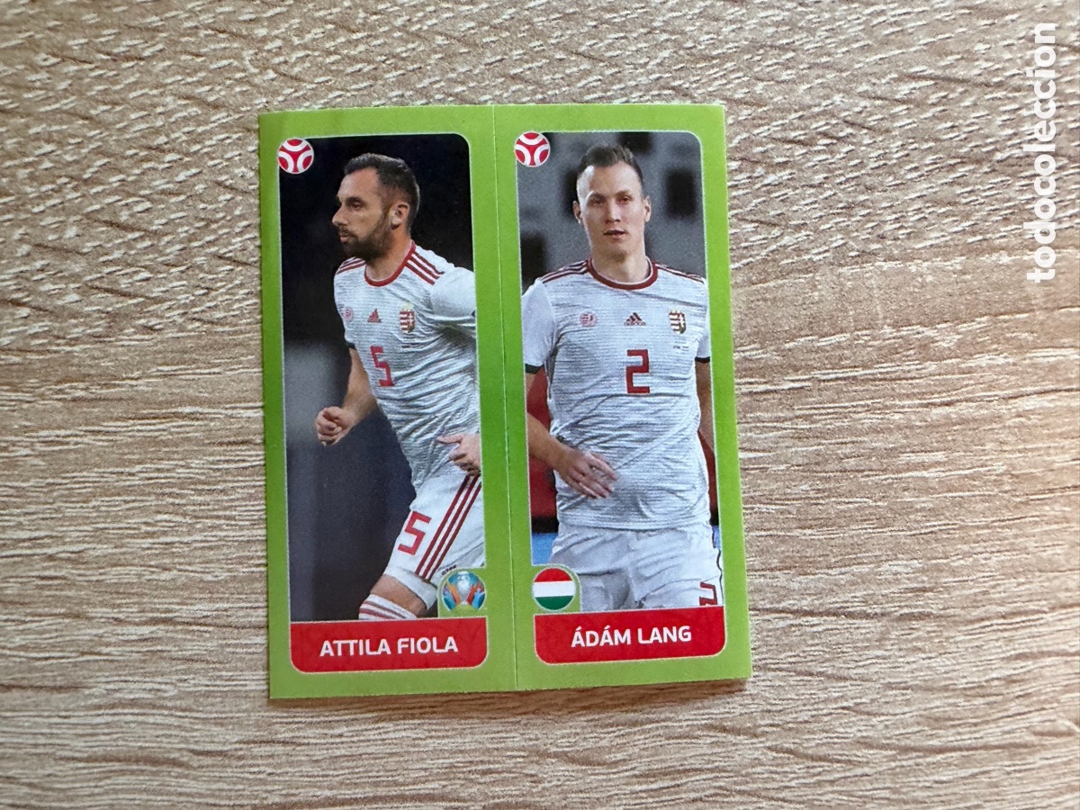 Football Stickers: ATTILA FIOLA / &Aacute;D&Aacute;M LANG CROMO DOBLE EURO 2020 PANINI HUNGR&Iacute;A