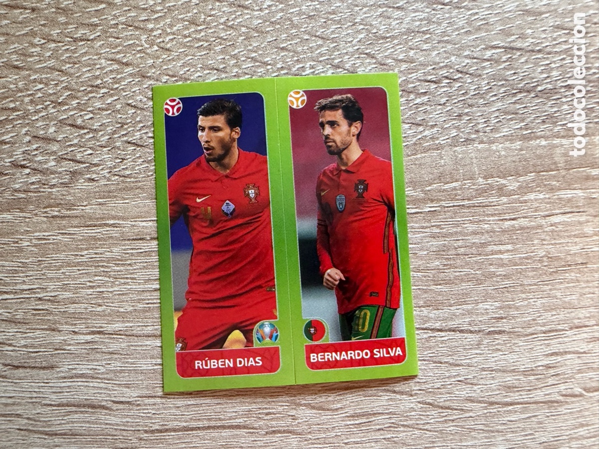 Cartes &agrave; collectionner de Football: R&Uacute;BEN DIAS / BERNARDO SILVA CROMO DOBLE EURO 2020 PANINI PORTUGAL