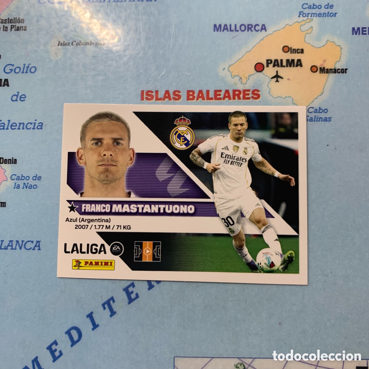 Cromos de f&uacute;tbol: Mastantuono n&uacute;mero 16A del Real Madrid cromo liga este 26-27 2026-2027