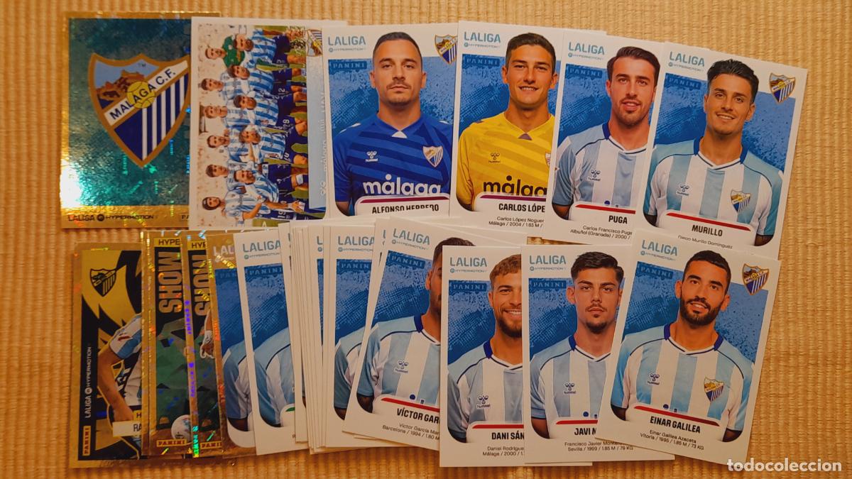 Cromos de f&uacute;tbol: LOTE 27 CROMOS MALAGA CF (EQUIPO COMPLETO) LIGA HYPERMOTION 25-26 2025 2026 (SEGUNDA DIVISION)