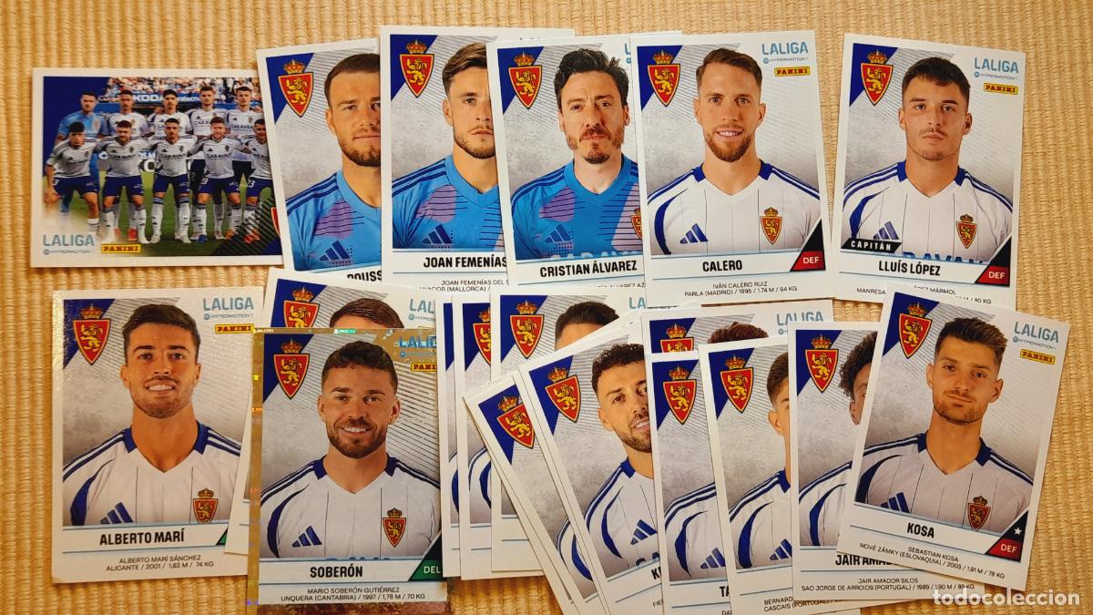 Football Stickers: LOTE 21 CROMOS (EQUIPO COMPLETO) REAL ZARAGOZA LIGA HYPERMOTION 24-25 2024 2025 SEGUNDA DIVISION