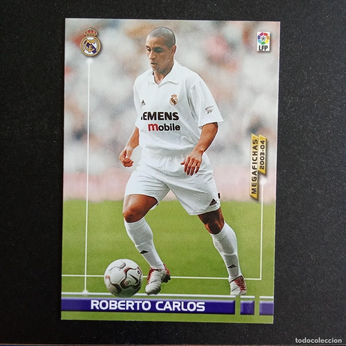 Cromos de f&uacute;tbol: 151 ROBERTO CARLOS REAL MADRID LIGA 2003 2004 03 04 MEGAFICHAS PANINI
