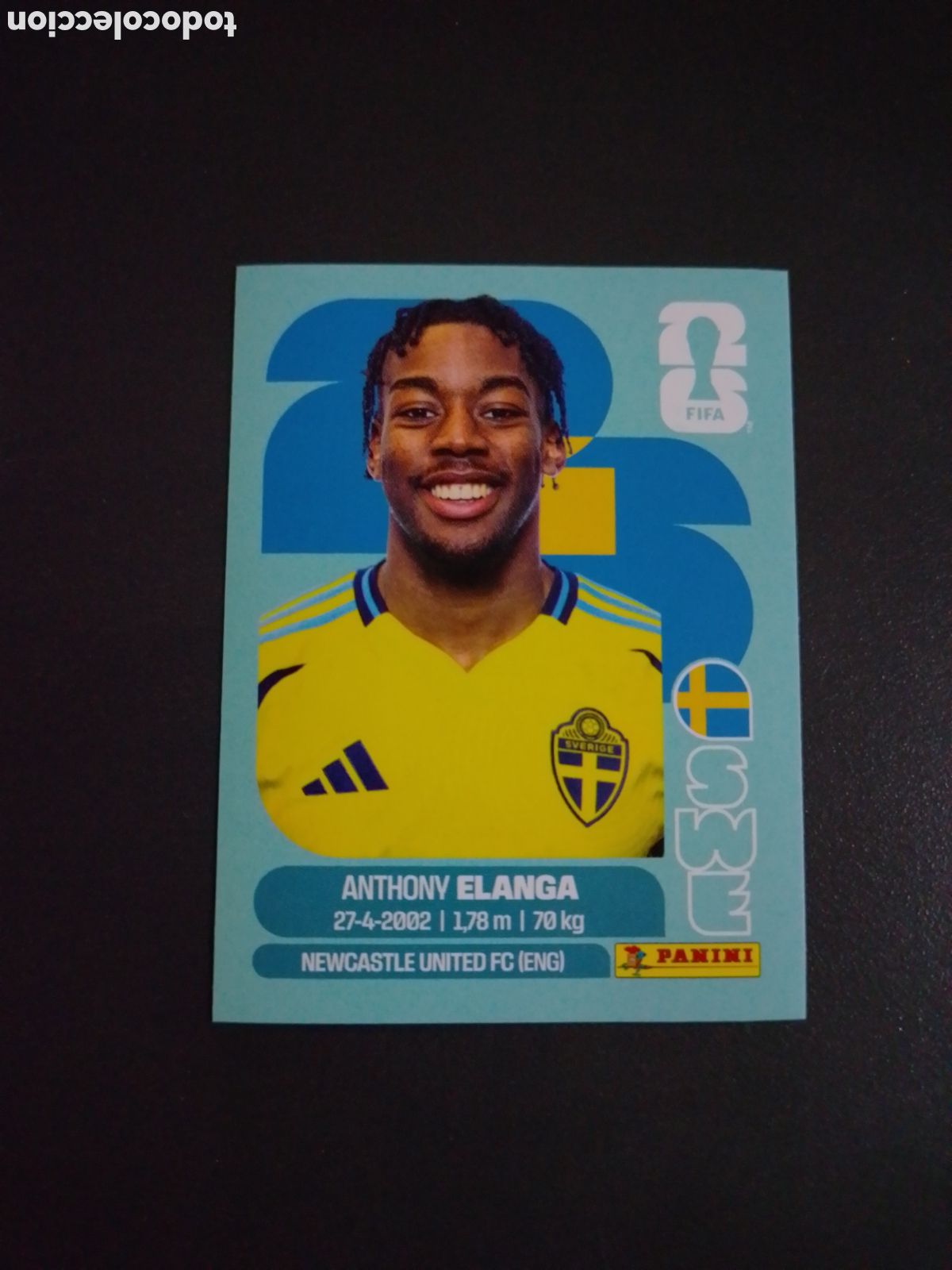 Cromos de f&uacute;tbol: CROMO N&Uacute;MERO 18 ELANGA SUECIA. MUNDIAL 2026. PANINI.