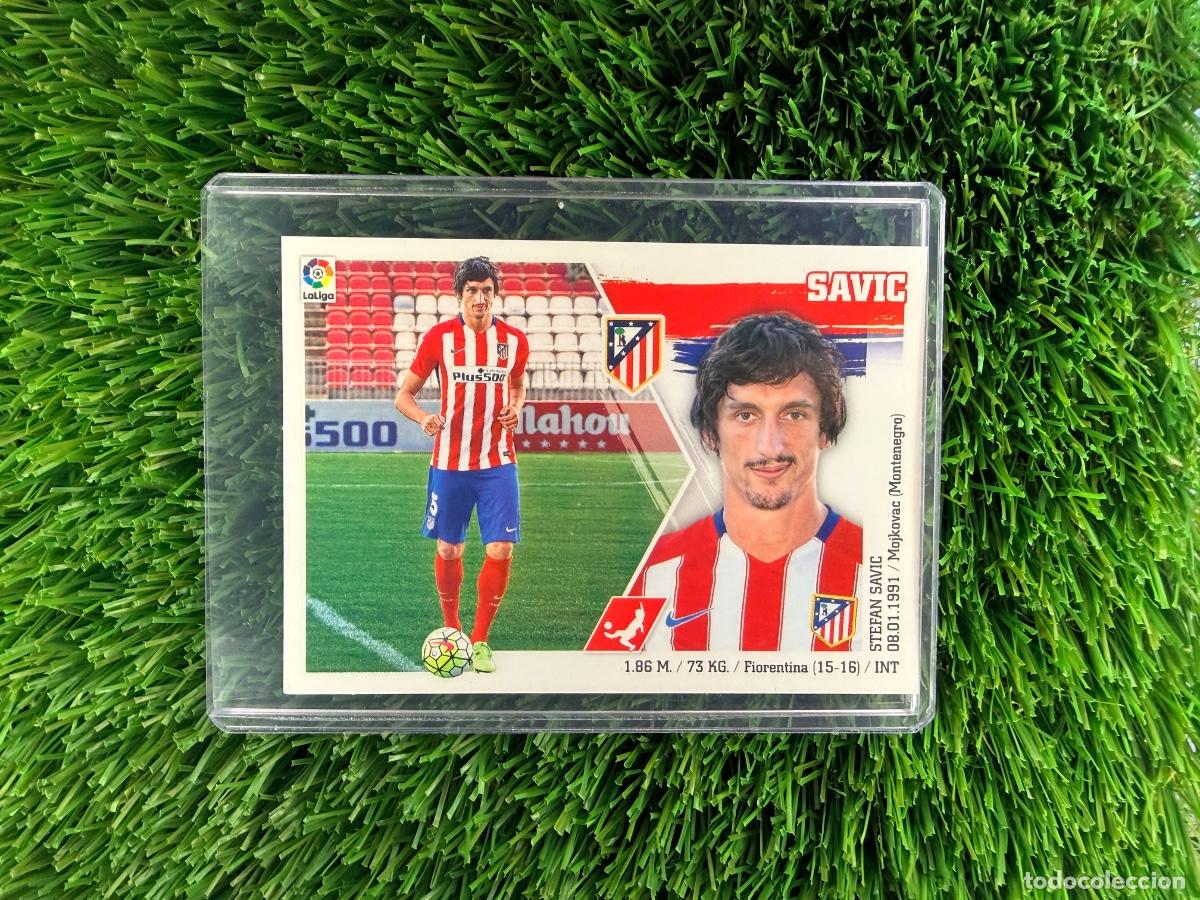 Cromos de f&uacute;tbol: N&ordm; 8 Savic Atl&eacute;tico de Madrid Liga Este 15 16