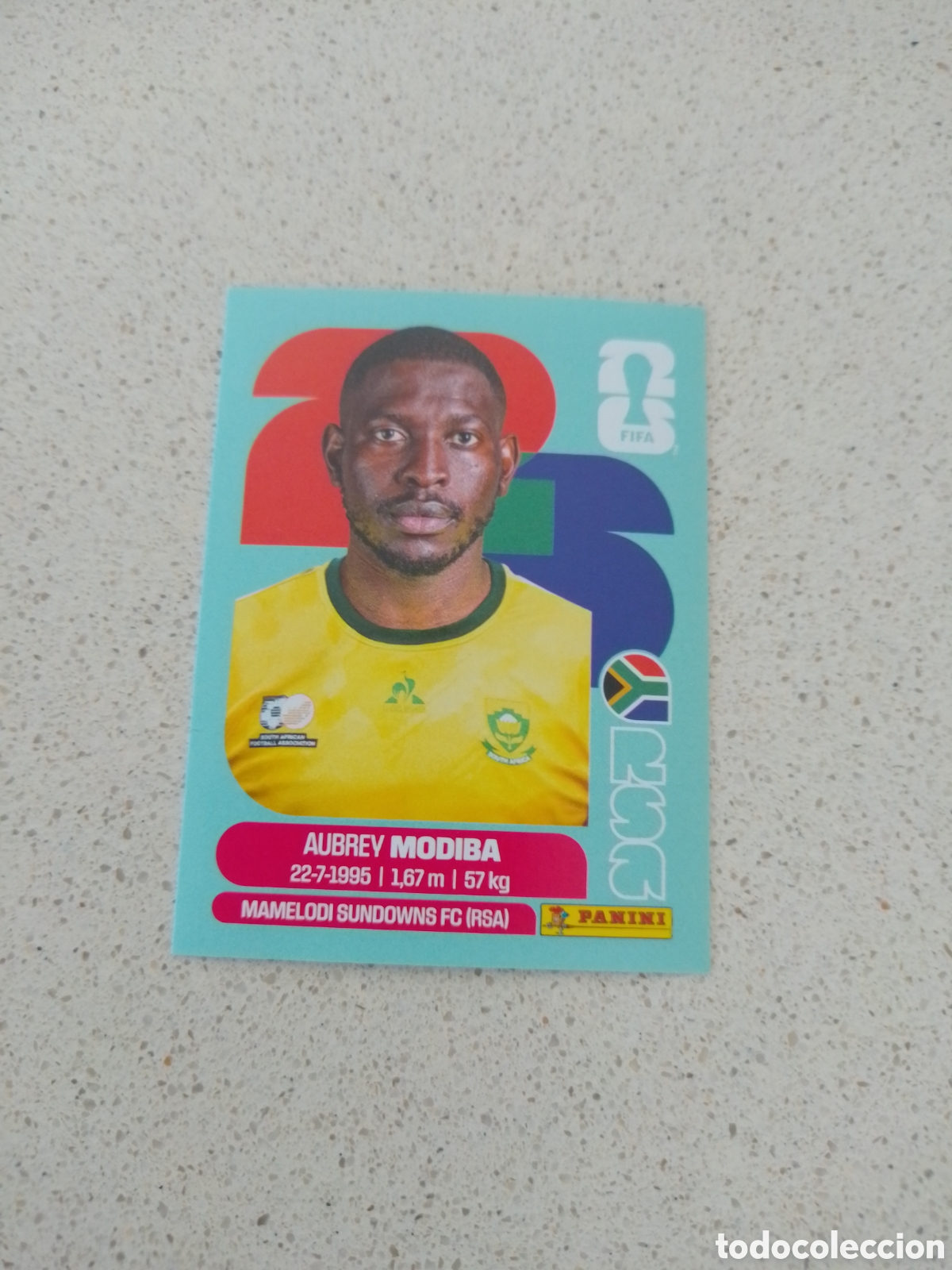 Football Stickers: CROMO NUMERO 4 MODIBA SUDAFRICA. MUNDIAL 2026. PANINI.