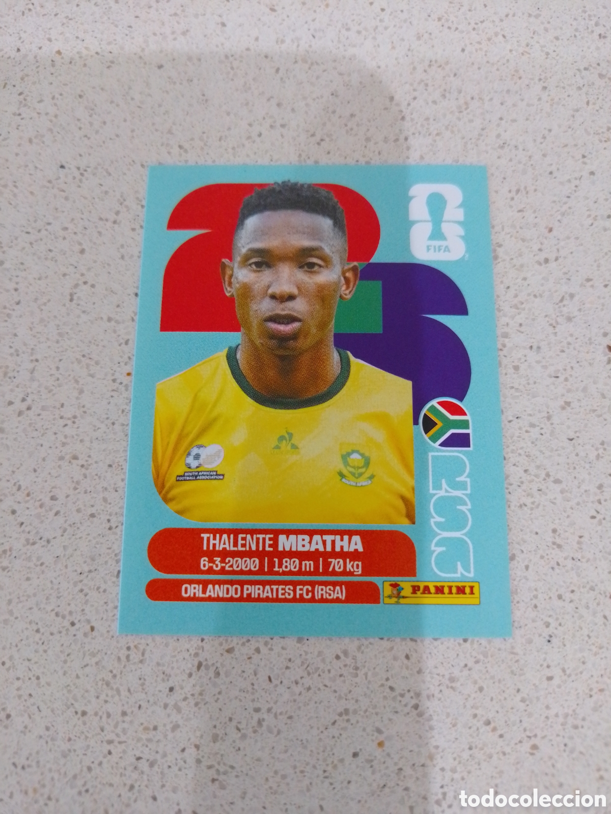 Football Stickers: CROMO NUMERO 12 MBATHA SUDAFRICA. MUNDIAL 2026. PANINI.