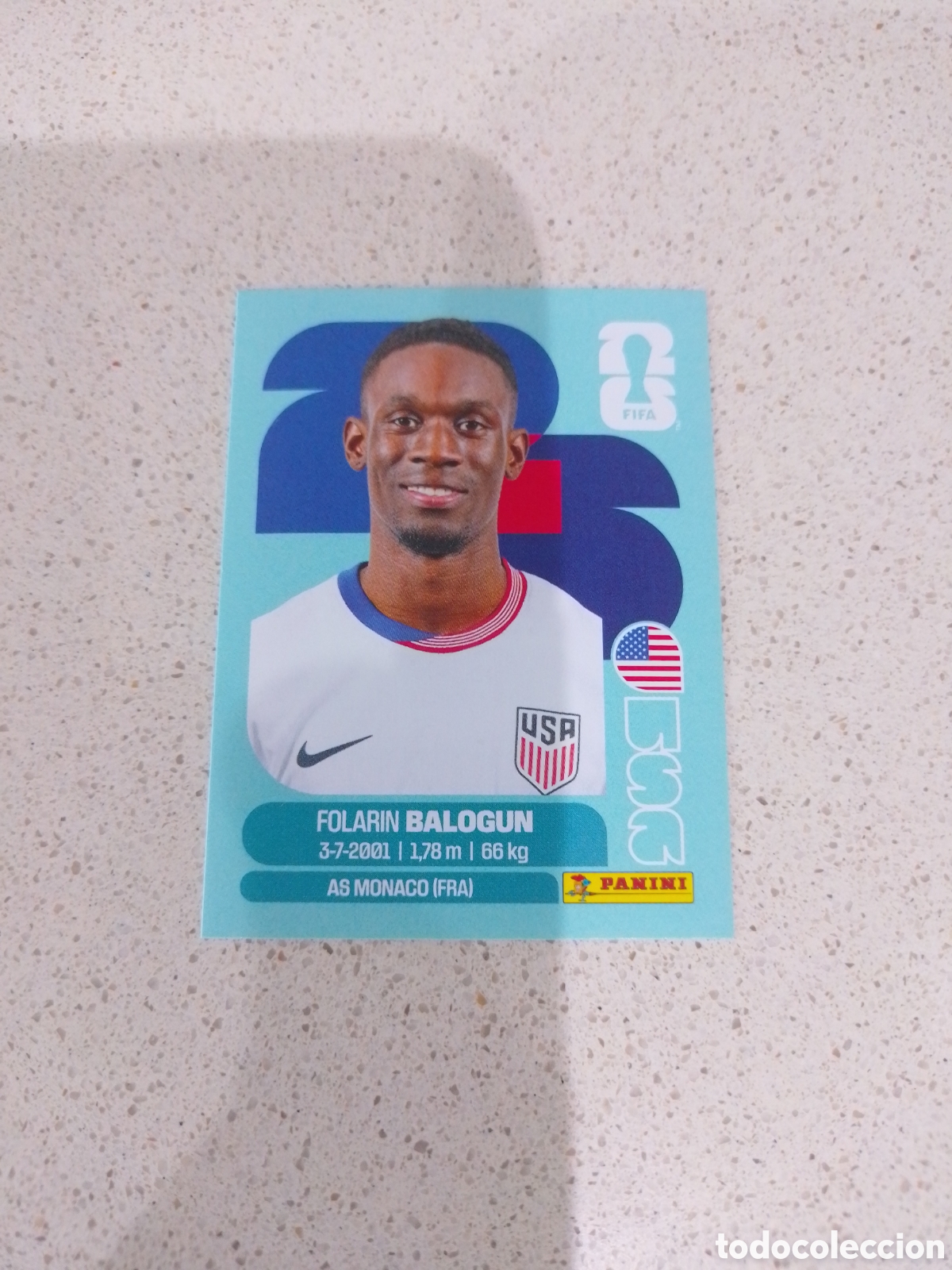 Cromos de f&uacute;tbol: CROMO NUMERO 20 BALOGUN USA. MUNDIAL 2026. PANINI.
