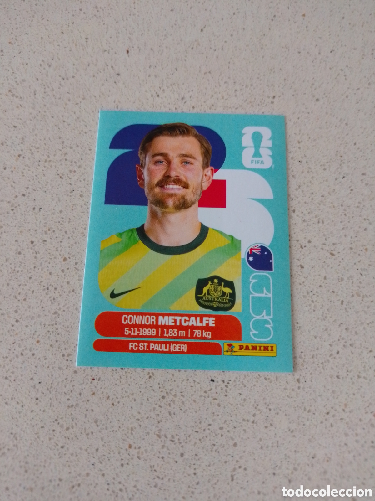 Cromos de f&uacute;tbol: CROMO NUMERO 15 METCALFE AUSTRALIA. MUNDIAL 2026. PANINI.