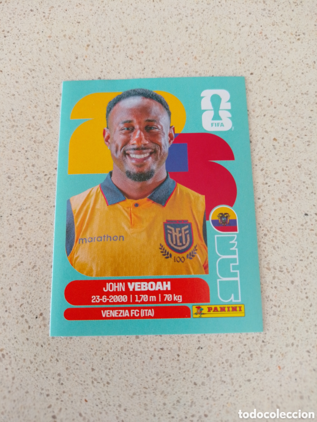Cromos de f&uacute;tbol: CROMO NUMERO 14 YEBOAH ECUADOR. MUNDIAL 2026. PANINI.