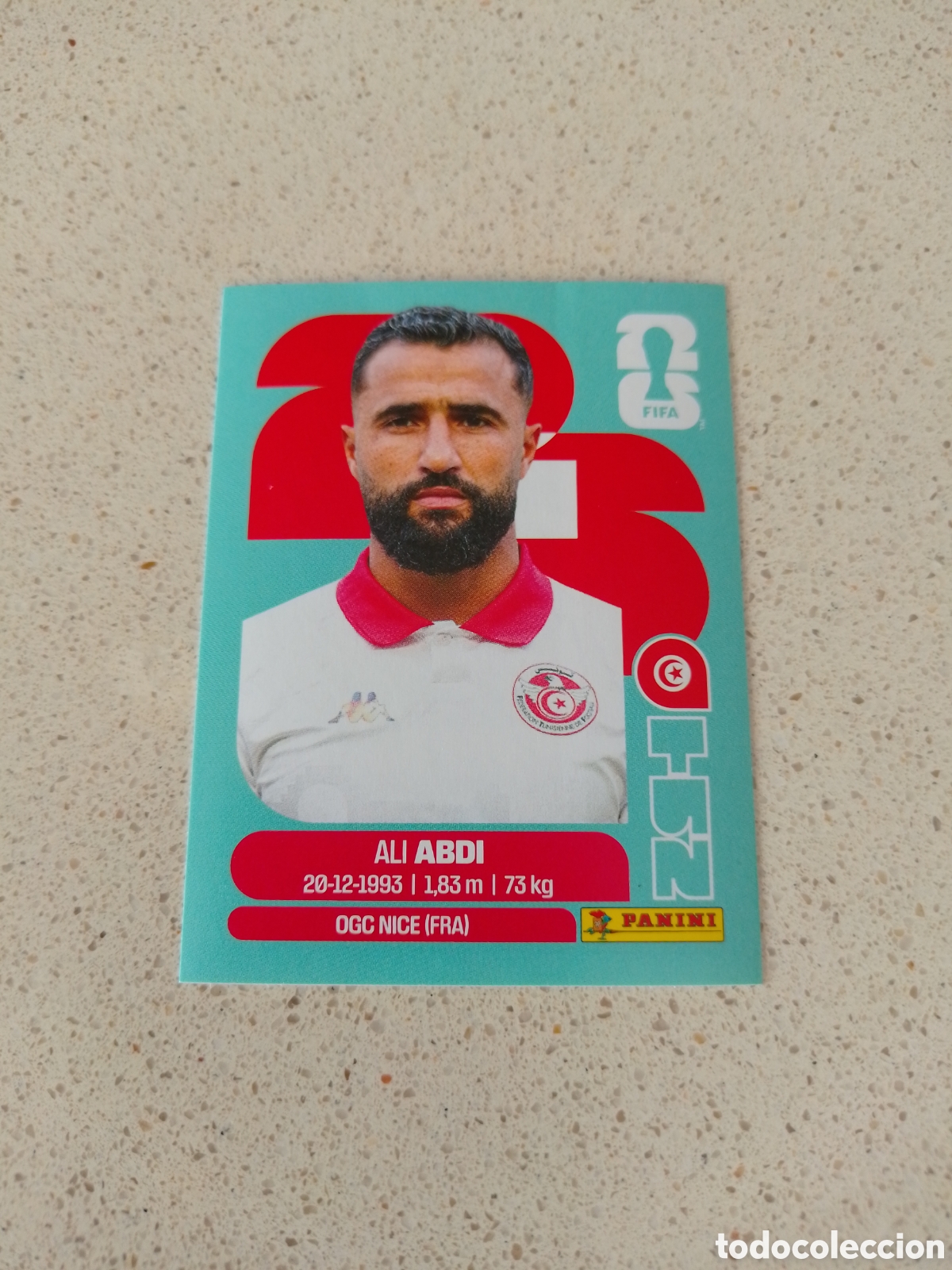 Cromos de f&uacute;tbol: CROMO NUMERO 7 ABDI TUNEZ. MUNDIAL 2026. PANINI.