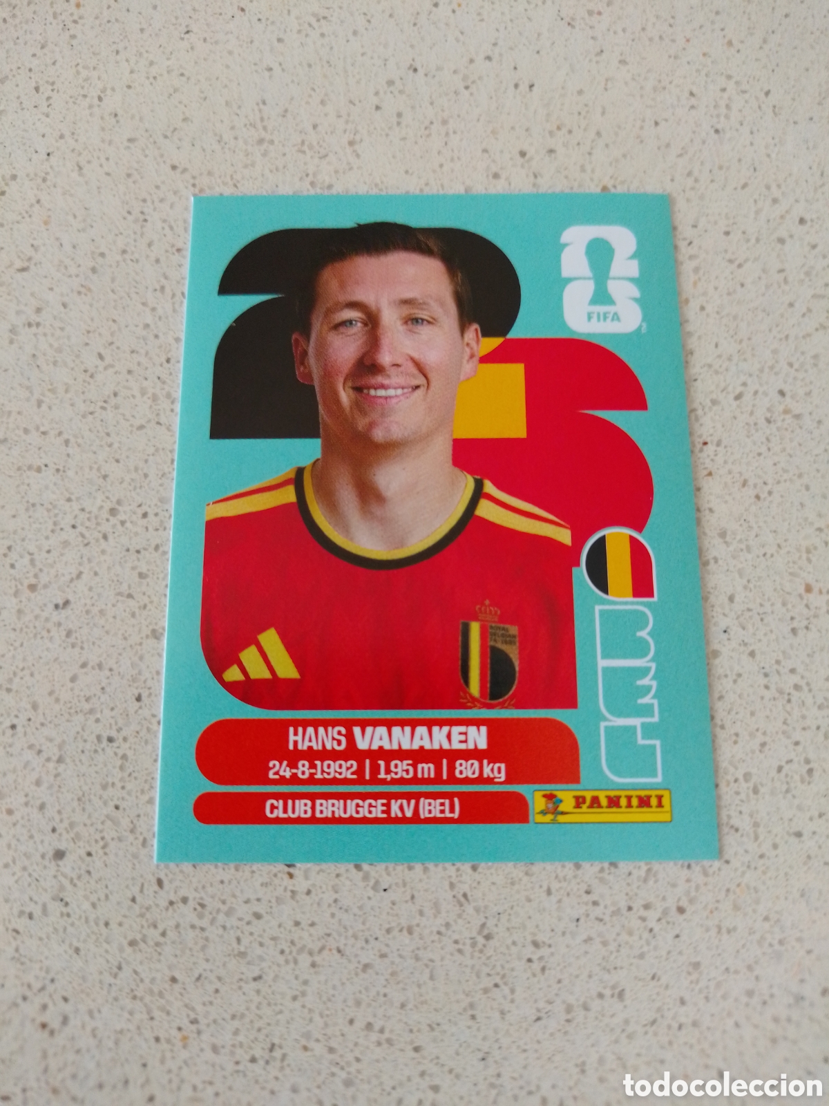 Cromos de f&uacute;tbol: CROMO NUMERO 14 VANAKEN BELGICA. MUNDIAL 2026. PANINI.