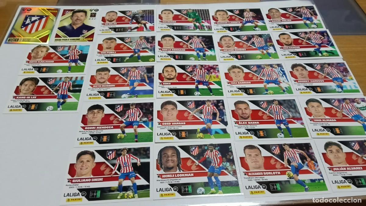 Cromos de f&uacute;tbol: 32 Cromos Atletico de Madrid Liga Este 26 27 2026 2027 Sin Pegar