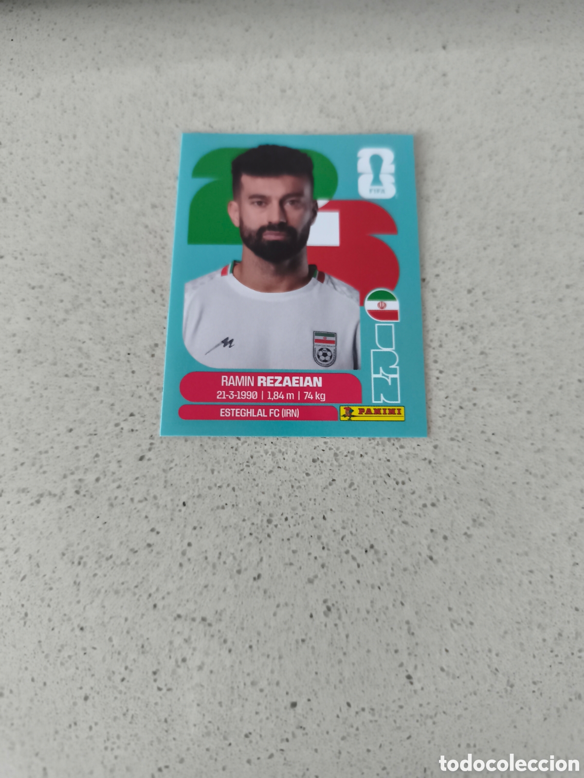 Cromos de f&uacute;tbol: CROMO N&Uacute;MERO 7 REZAEIAN IR&Aacute;N. MUNDIAL 2026. PANINI.