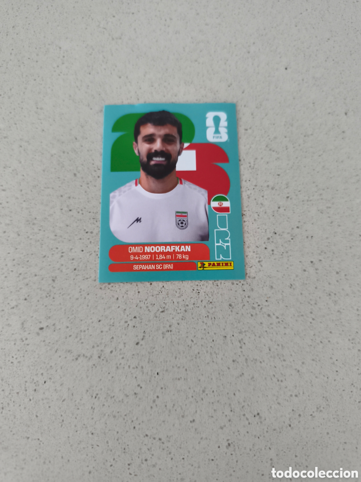 Cromos de f&uacute;tbol: CROMO N&Uacute;MERO 14 NOORAFKAN IRAN. MUNDIAL 2026. PANINI.