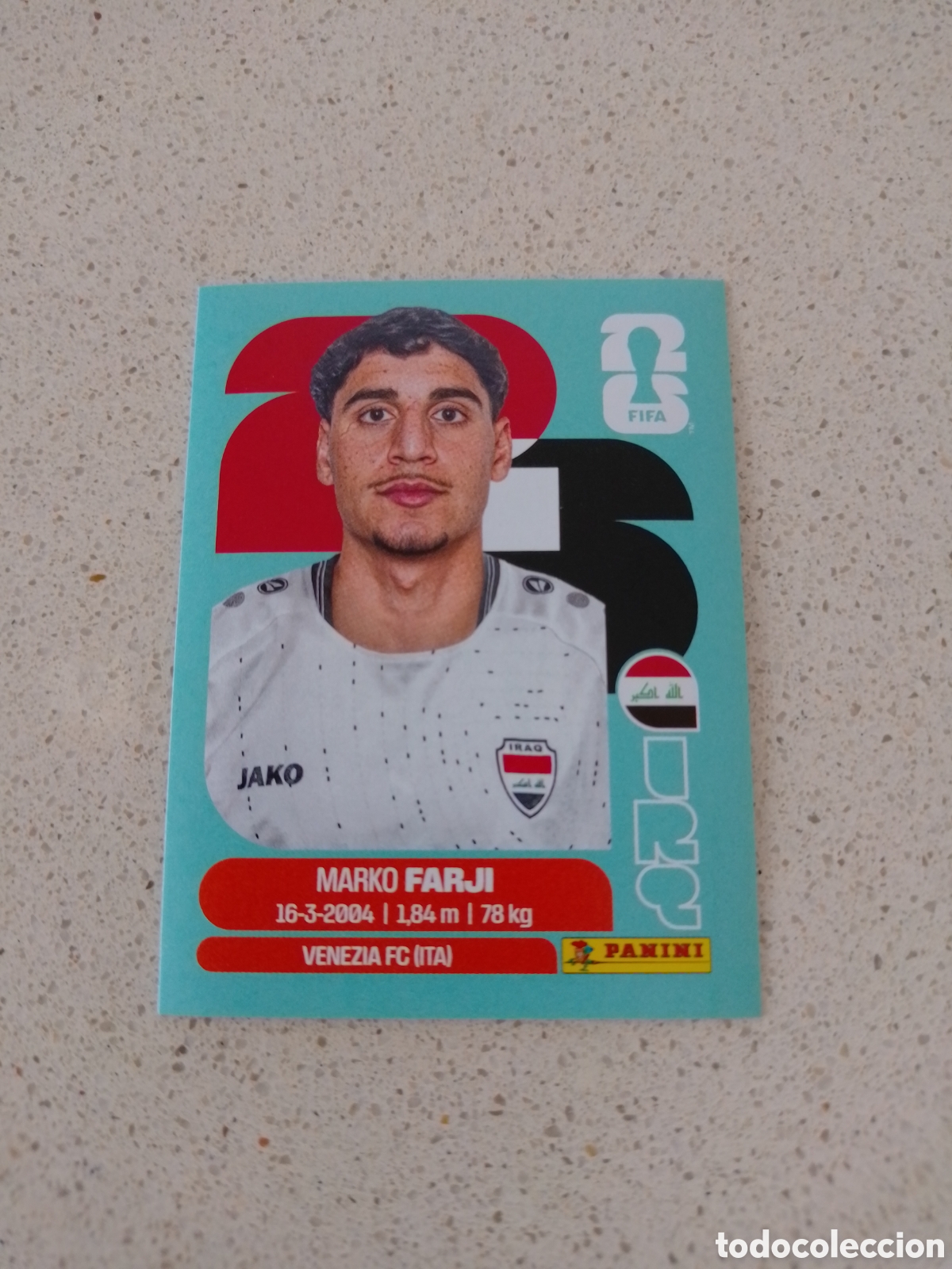 Cromos de f&uacute;tbol: CROMO NUMERO 16 FARJI IRAQ. MUNDIAL 2026. PANINI.
