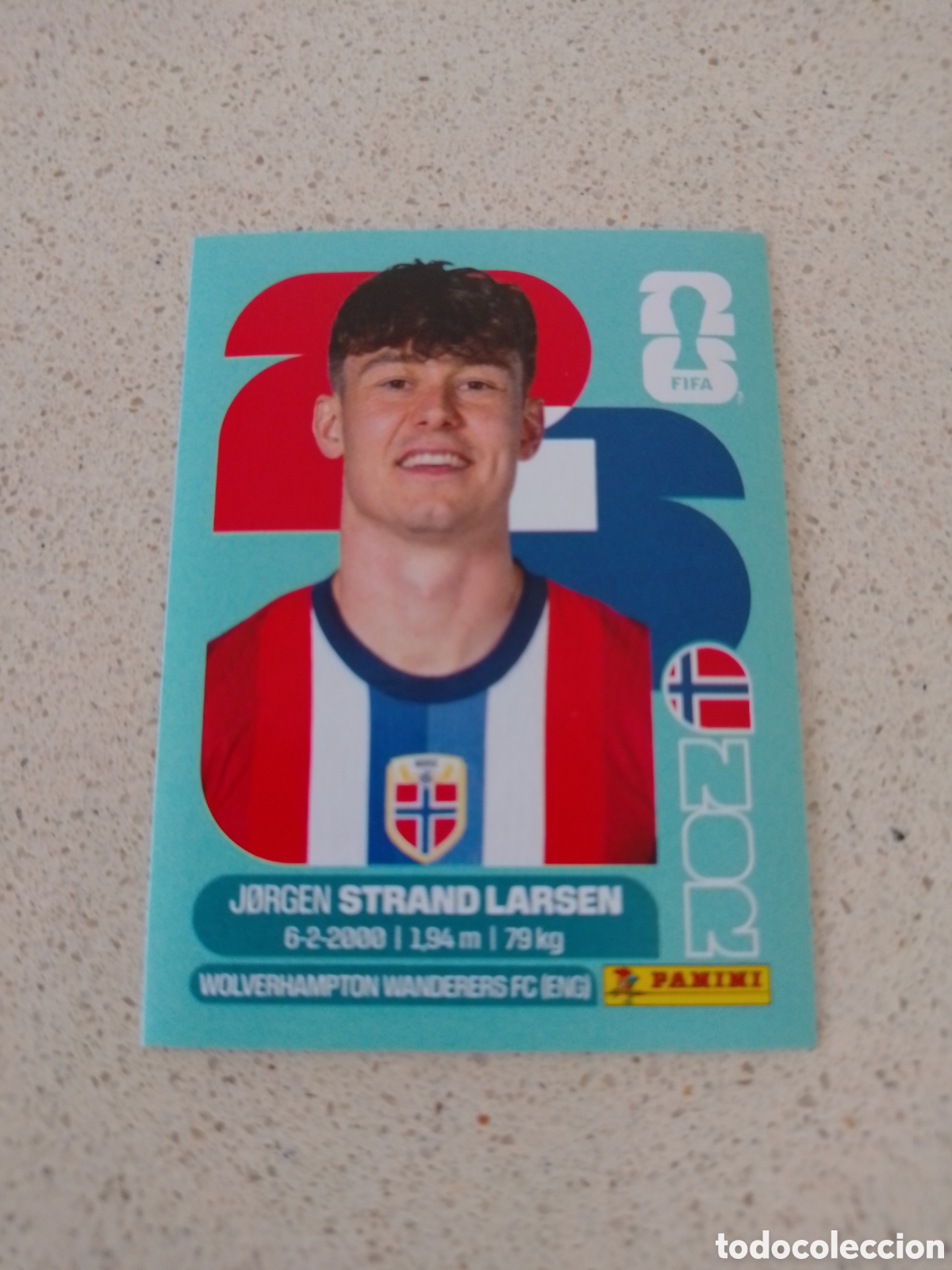 Cromos de f&uacute;tbol: CROMO NUMERO 18 STRAND LARSEN NORUEGA. MUNDIAL 2026. PANINI.