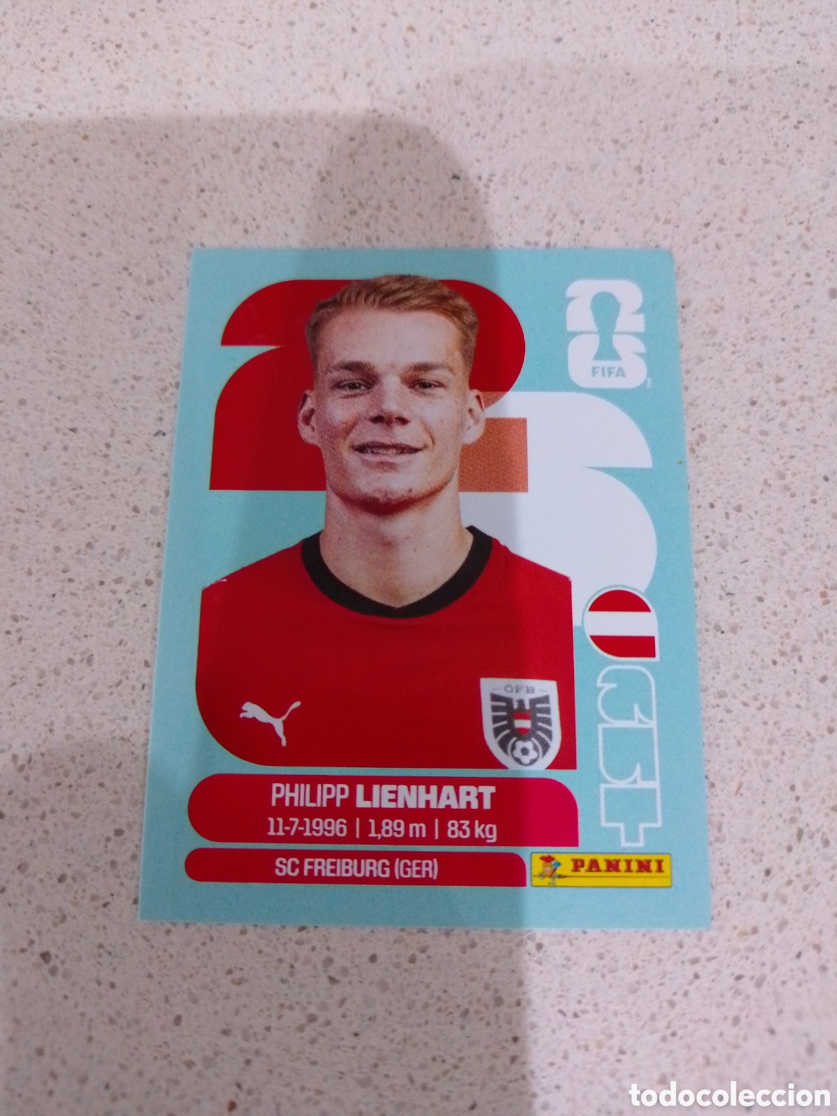 Cromos de f&uacute;tbol: CROMO NUMERO 6 LIENHART AUSTRIA. MUNDIAL 2026. PANINI.