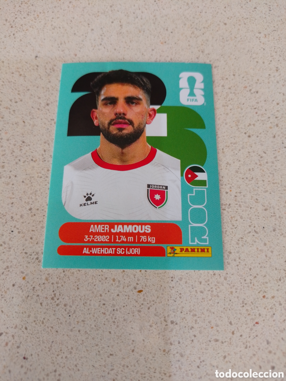 Cromos de f&uacute;tbol: CROMO NUMERO 14 JAMOUS JORDANIA. MUNDIAL 2026. PANINI.
