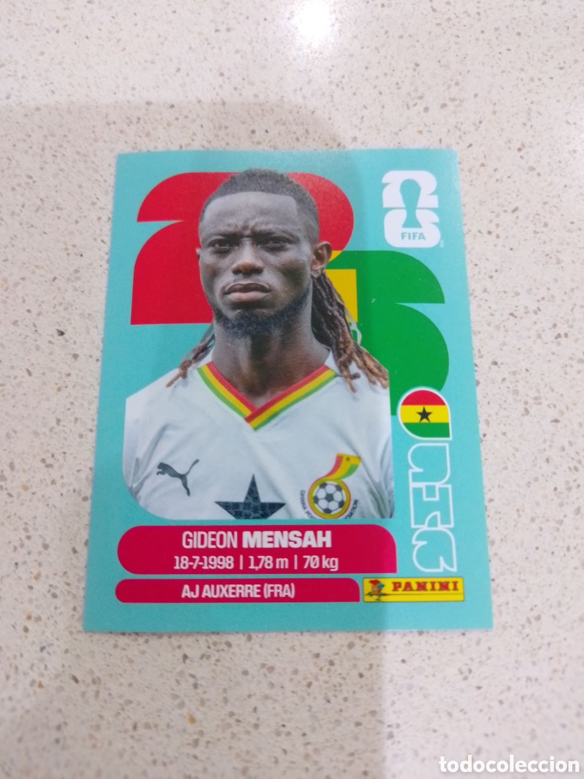 Cromos de f&uacute;tbol: CROMO N&Uacute;MERO 7 MENSAH GHANA. MUNDIAL 2026. PANINI.