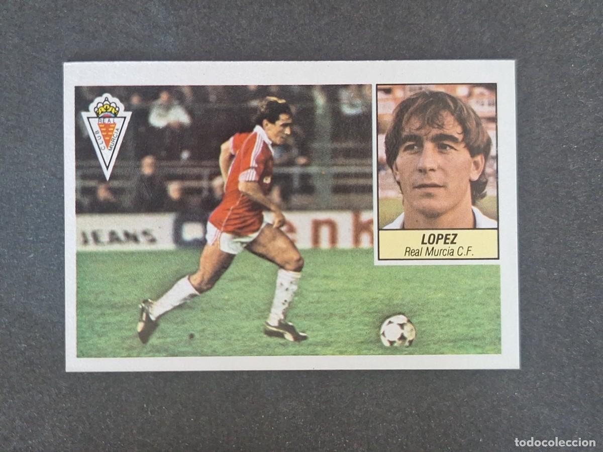 Cromos de f&uacute;tbol: L3 LOPEZ REAL MURCIA C. F. LIGA ESTE 1984 1985 84 85 NUNCA PEGADO SIN PEGAR