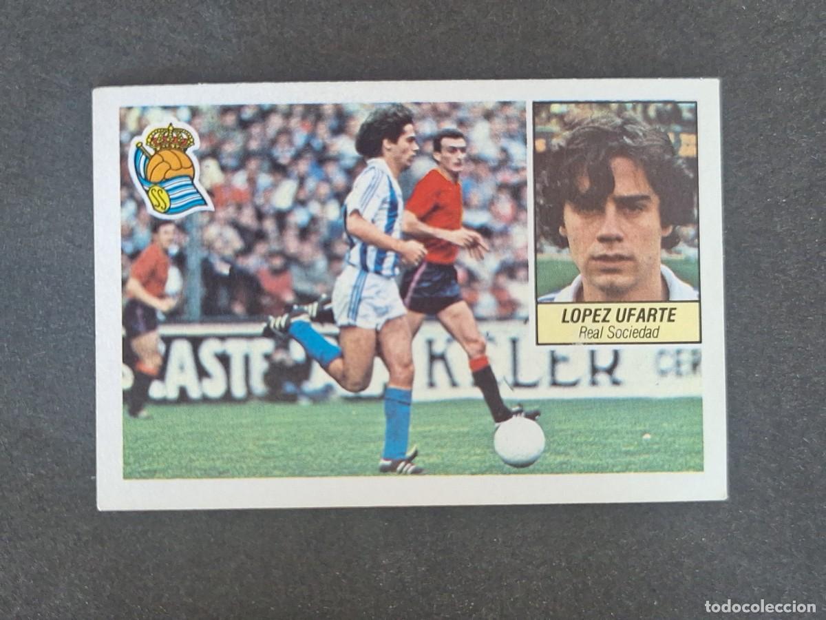 Cromos de f&uacute;tbol: L3 LOPEZ UFARTE REAL SOCIEDAD LIGA ESTE 1984 1985 84 85 NUNCA PEGADO SIN PEGAR